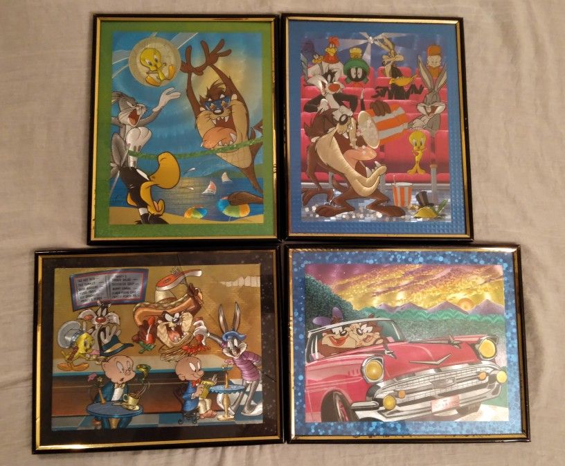 Vintage Looney Tunes “Magic Effects” Framed Foil Art