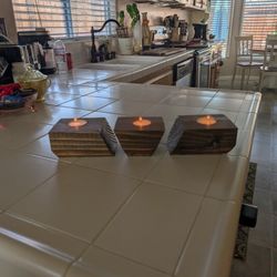 Wood Candle Holders