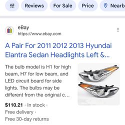 Hyundai Elantra headlights 