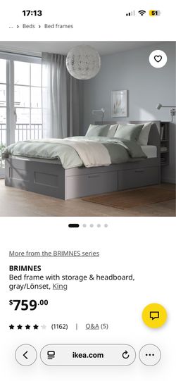 IKEA king size bed with storage