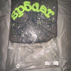 Sp5der Wait Web Hoodie Slate Grey