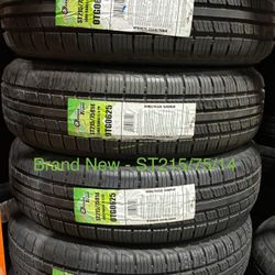 (4) -  Brand New ST215/75/14 Omni Trail Capability STR Trailer Tires