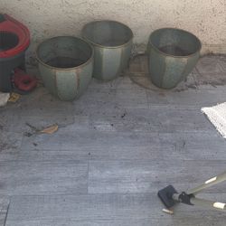 3 Metal Planters