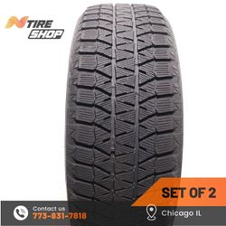Set of 2 Used  8.5/32  Winter  225/60R18  100H  Bridgestone  Blizzak WS80