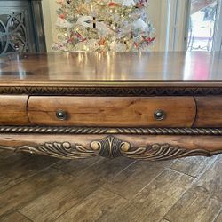Hand Carved Coffee And Side Tables