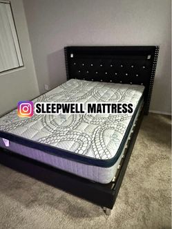 New Queen bed frame with mattress