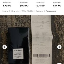 Tom Ford Fucking Fabulous 100ml $600 Retail With Receipt 