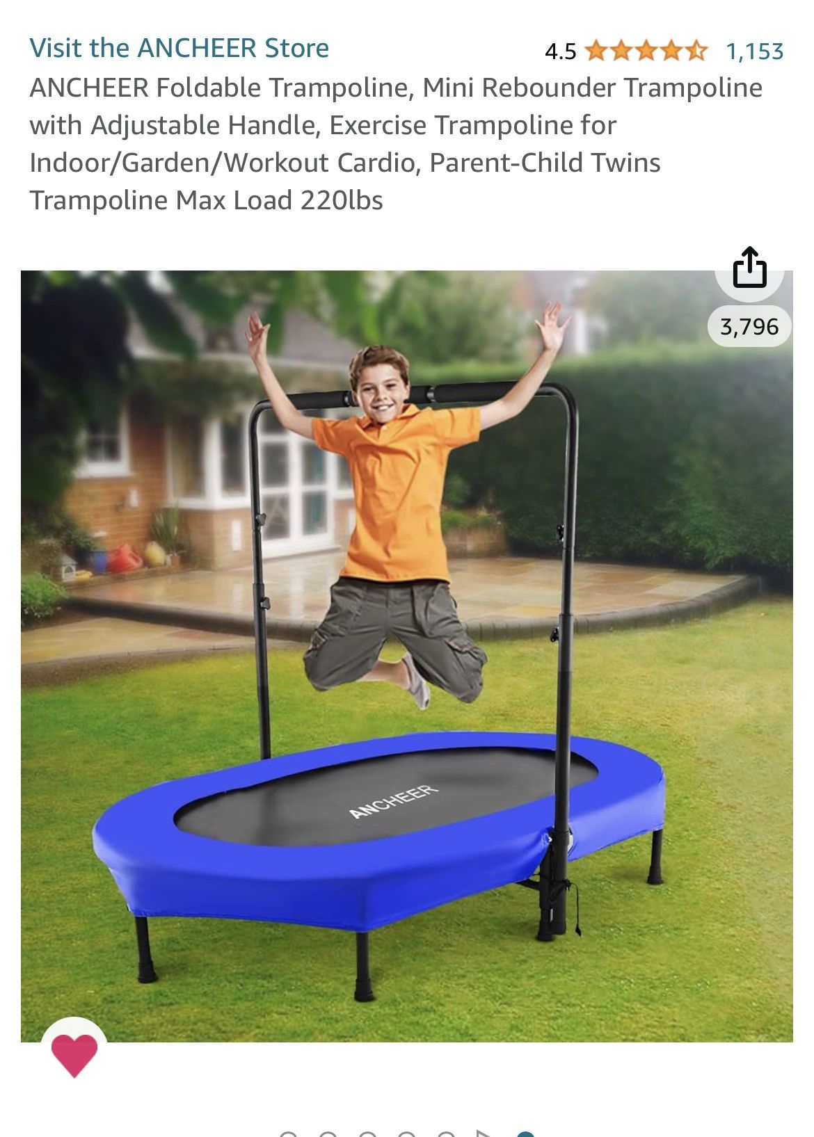 Indoor trampoline for 2