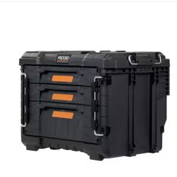 RIDGID Pro Gear System Gen 2.0 14.6 in. W Black Resin XL 3 Drawer Durable Hand Tool Box with Dividers For Internal Organization