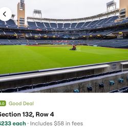 Padres vs Yankees Saturday May 25 $200