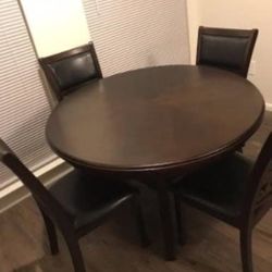  Gia Solid Wood 5-Piece Round Dining Set in Brown