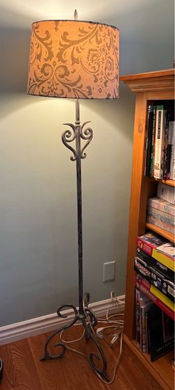 Wrought Iron Floor Lamp with Shade
