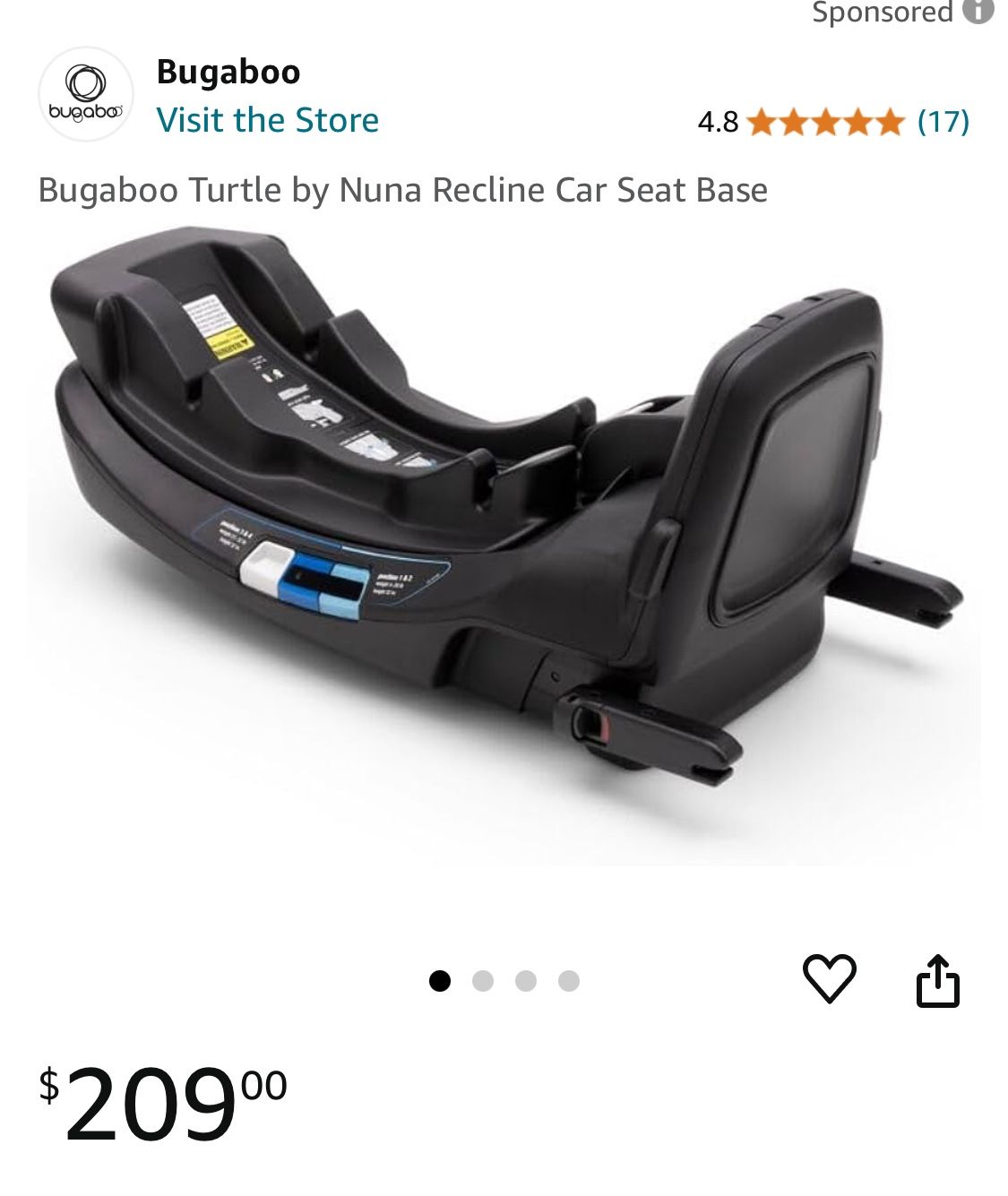 Nuna Bugaboo Turtle Recline Car Seat Base
