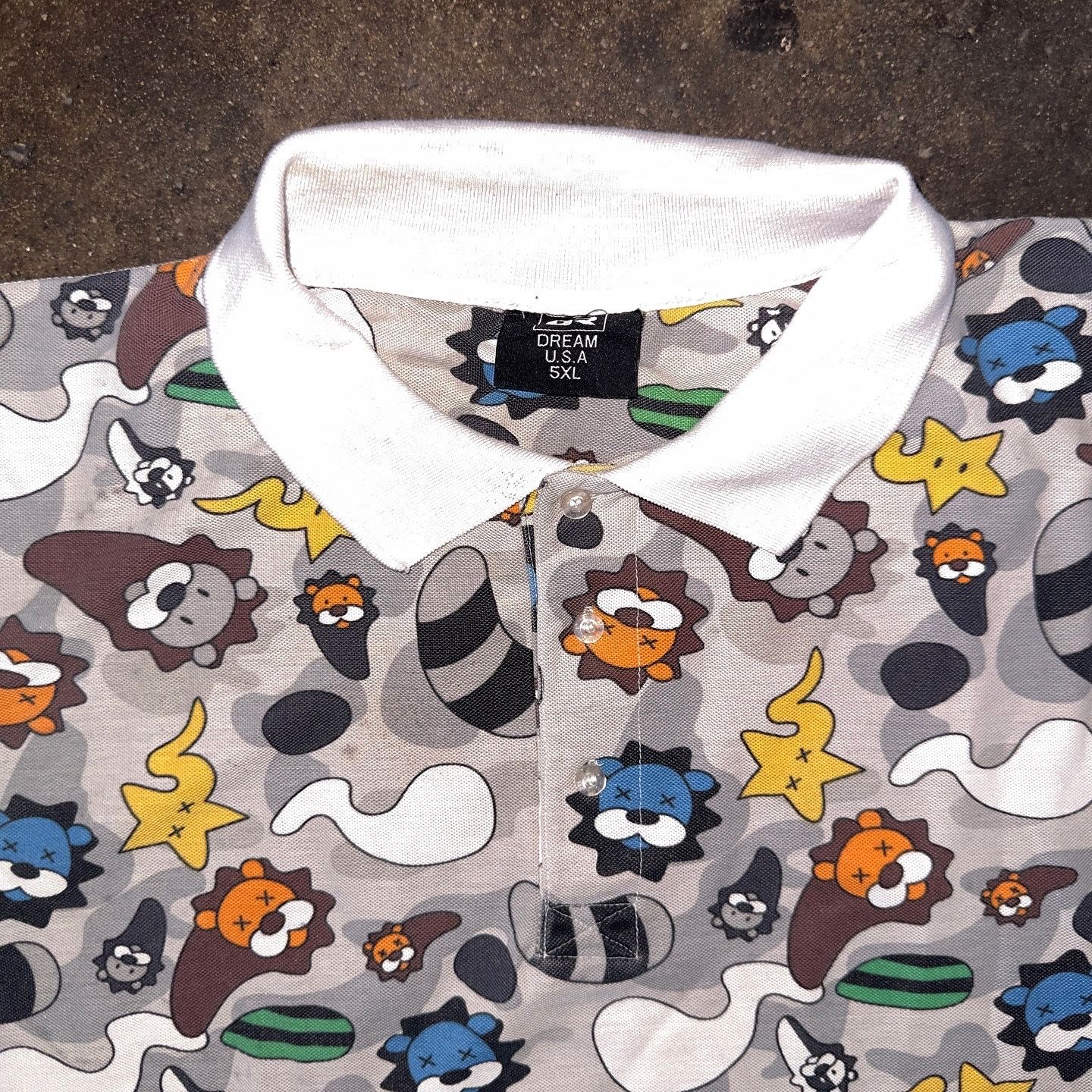 Vintage Y2K Bapesta Polo All Over Print 