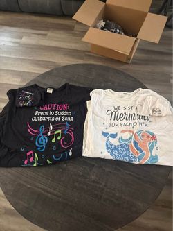 NEW (Set of 2) Women’s SISTERS Graphic Sleep Shirts with Matching Cases – One Size