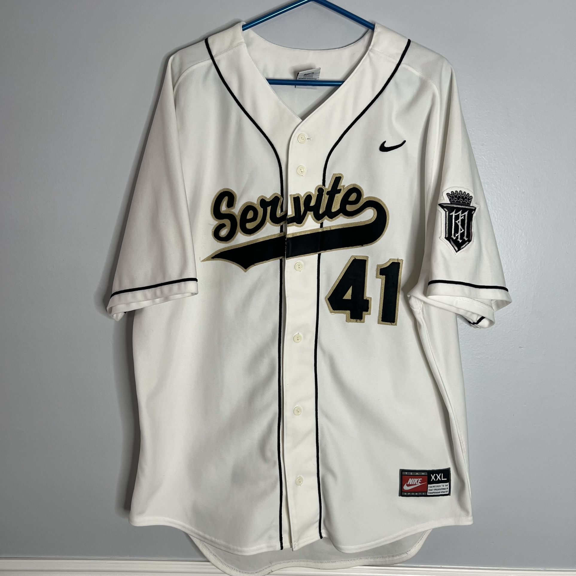 Servite Friars Baseball Jersey Mens XXL White Nike High School Baseball