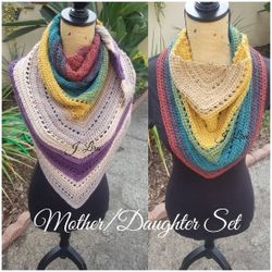 Triangle Scarf/Shawl- Mother/ Daughter Set