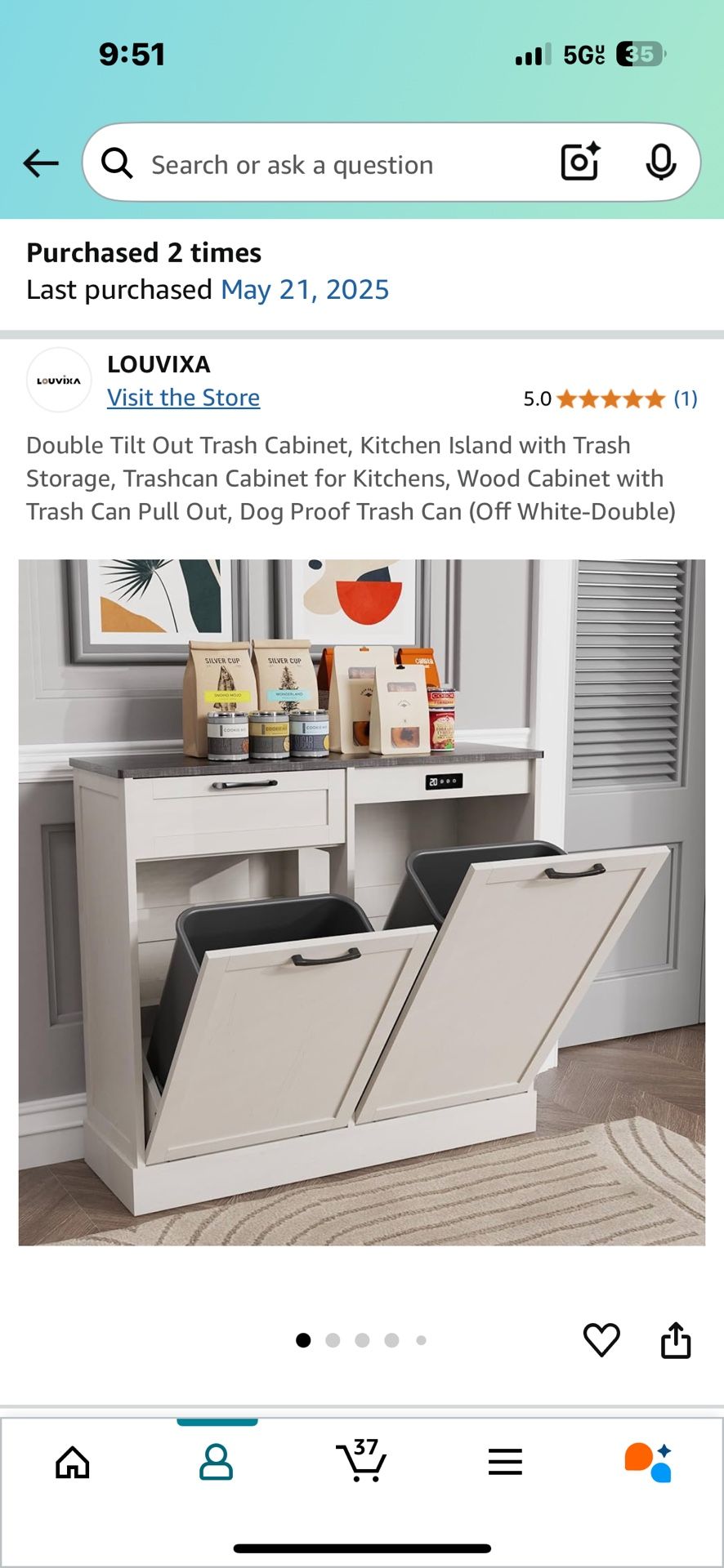 Double Tilt Out Trash Cabinet