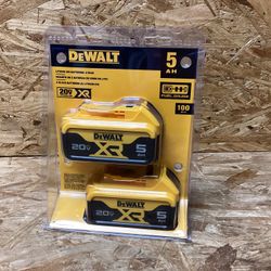DEWALT 20V MAX XR Premium Lithium-Ion 5.0Ah Battery Pack (2 Pack)