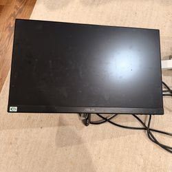 Double Monitor With Adjustable Arm Mount Desk Setup