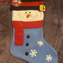 New! Merry Brite Holiday Jumbo Snowman Stocking