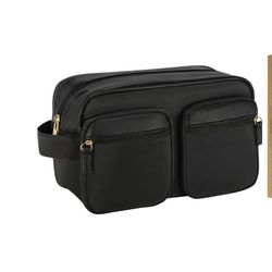 NWT {PACO RABANNE} 1 MILLION ELIXIR Black Nylon/Leather Pouch Cosmetic Case