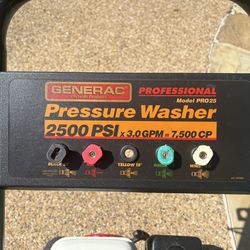 Generac Professional pressure washer with Honda GX200 6.5 HP engine.
