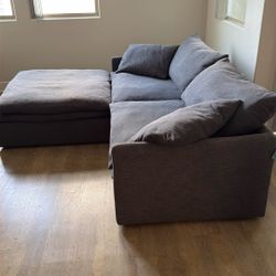 Navy Blue Charcoal Sectional Couch by CB2