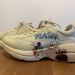 Authentic Gucci X Disney Rhyton Donald Duck Sneakers Shoes 43