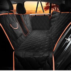 Waterproof Dog Car Seat Cover For Back Seat,Collapsible Scratchproof Dog Car Seat Cover,Nonslip Dog Seat Cover With Mesh Window,Storage Pocket,Side Fl