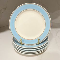 6 Homer Laughlin Eggshell Cavalier Solitude Plates 7” Dessert Pie HLC Ironstone