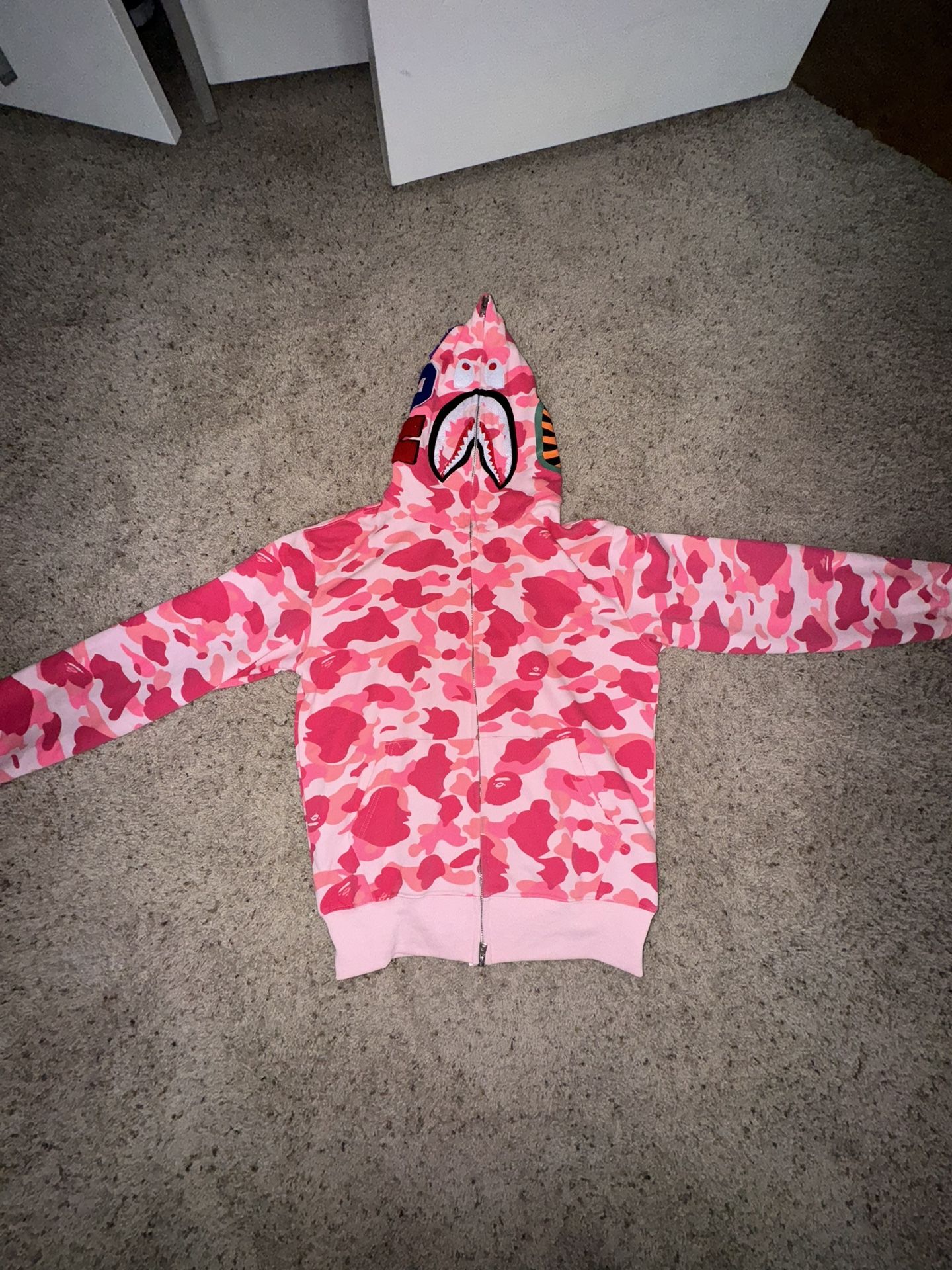 Pink Bape Sharkhead Hoodie FullZip 