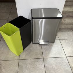 EKO Stainless Steel Dual Bins Trash Can 