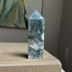Moss Agate Tower ( firm on price ) 