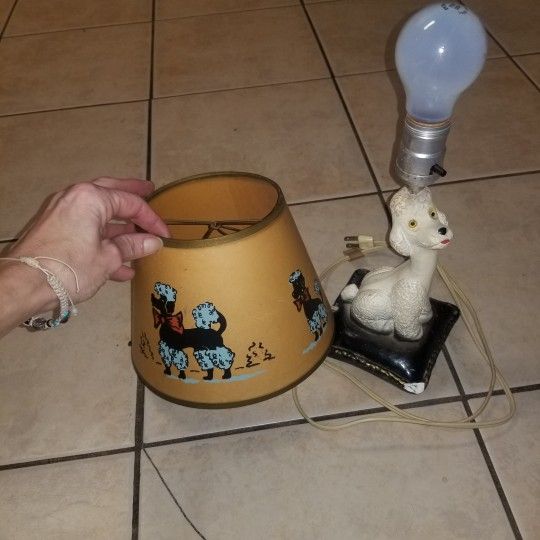 Vintage 50s Poodle Lamp