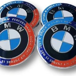 New BMW 4 Pieces Rim Wheel Center Cap Performance Black Blue White & Red