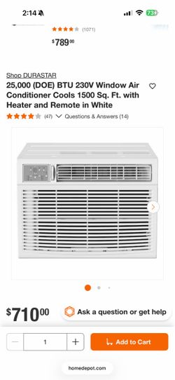 25,000 (DOE) BTU 230V Window Air Conditioner Cools 1500 Sq. Ft. with Heater and Remote in White