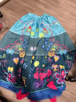 Encanto Graphic Print Skirt with Fringe Hem