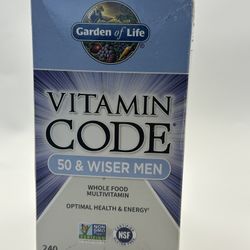Garden of Life Vitamin Code 50 & Wiser Men Multivitamin 240 Vegetarian Capsules