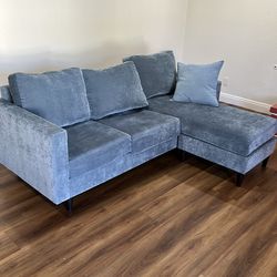 Living Spaces Bradley Denim Couch with Chaise
