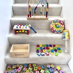 Adorable Lot Of Baby Wooden Educational Montessori Toys ($45 For All)