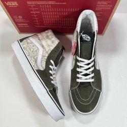 Vans Sk8-Hi Desert Skulls Grape Leaf Green White Sneakers Men Size 11