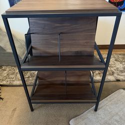 Vinyl Record Stand Storage Organizer Cabinet