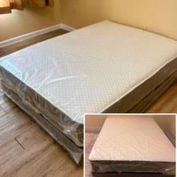 New QUEEN SIZE MATTRESS WITH BOX SPRING SET COLCHONES NUEVOS CAMA QUEEN SIZE BED SET 