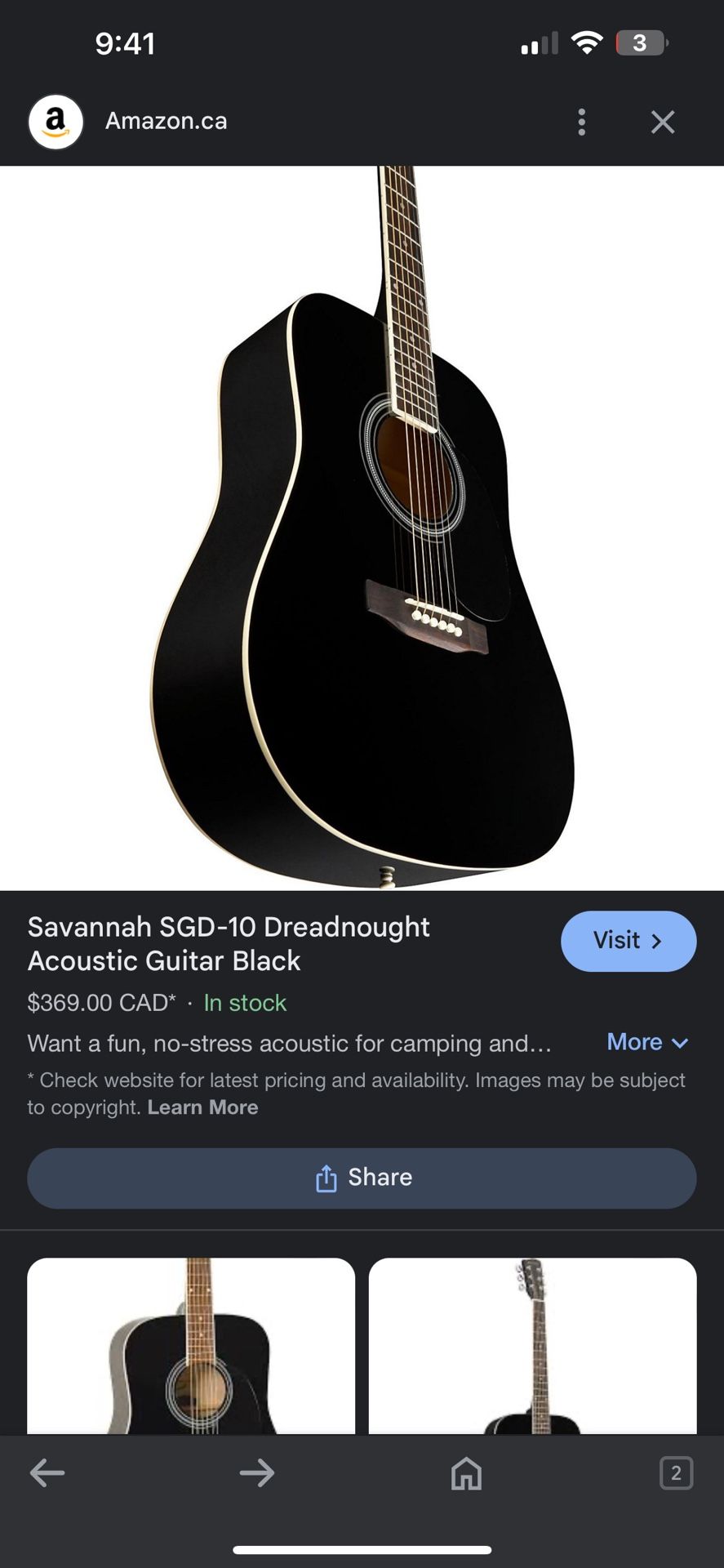 Rogue SGD 10 Dreadnought Acoustic Guitar Black