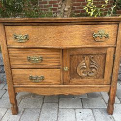 Cute Antique Oak Dresser / Early American Oak Cabinet 