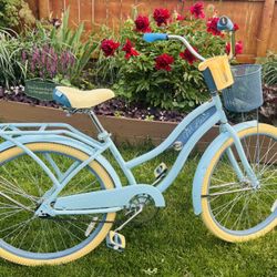 Huffy 26" Nel Lusso Cruiser Bike, Fits Riders 5'0"+, Light Blue, Adult, Women's