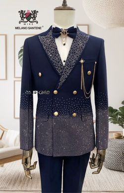 Men's beaded double-breasted suits