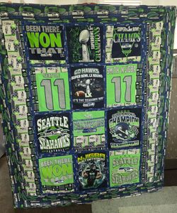 Seattle Seahawks Super Bowl Championship  T-Shirt Quilt