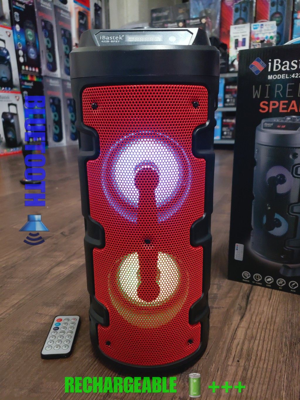 Bocina Nueva Bluetooth SUPER SPECIAL !!! Bluetooth Speaker With LED LIGHTS !!!Rechargeable 🔋 +++ USB/ AUX PORT / MICRO SD / FM RADIO !!